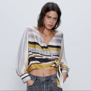 Zara Striped Sateen Blouse